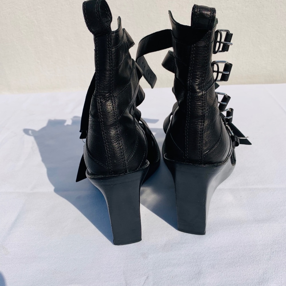 Ann Demuelemeester Black Buckle Blanche Boot 9 - Picture 6 of 15